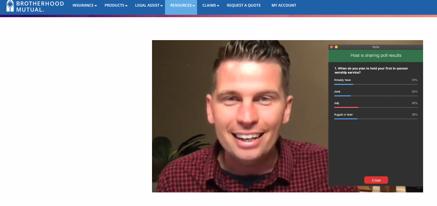 Adam Clark, senior manager for agency marketing at Brotherhood Mutual Insurance Co.